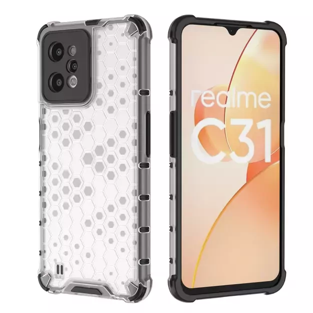 Honeycomb case armored cover with a gel frame Realme C31 transparent 30