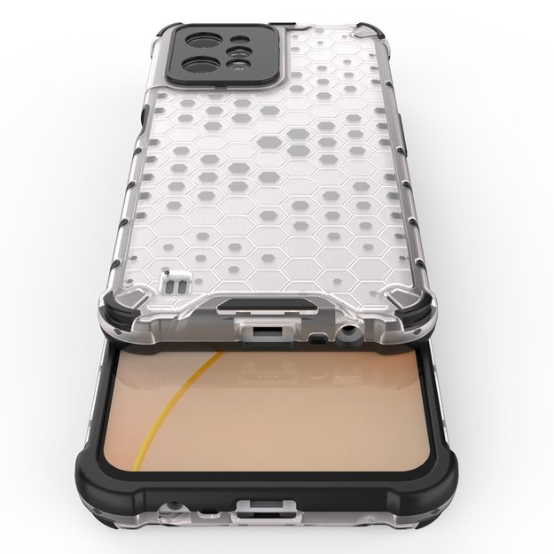 Honeycomb case armored cover with a gel frame Realme C31 transparent 17