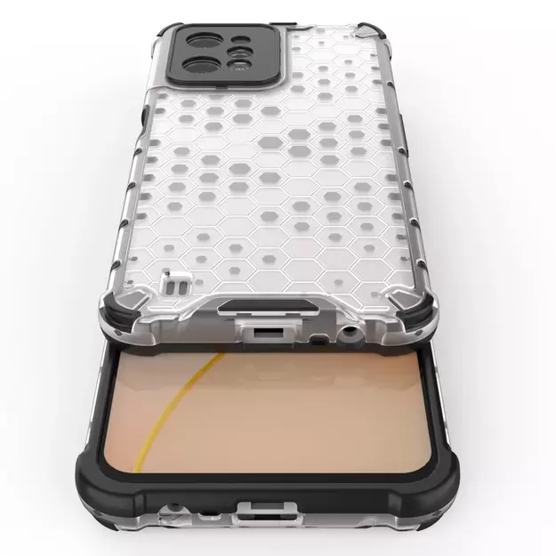 Honeycomb case armored cover with a gel frame Realme C31 transparent 14