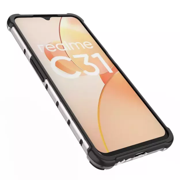 Honeycomb case armored cover with a gel frame Realme C31 transparent 16