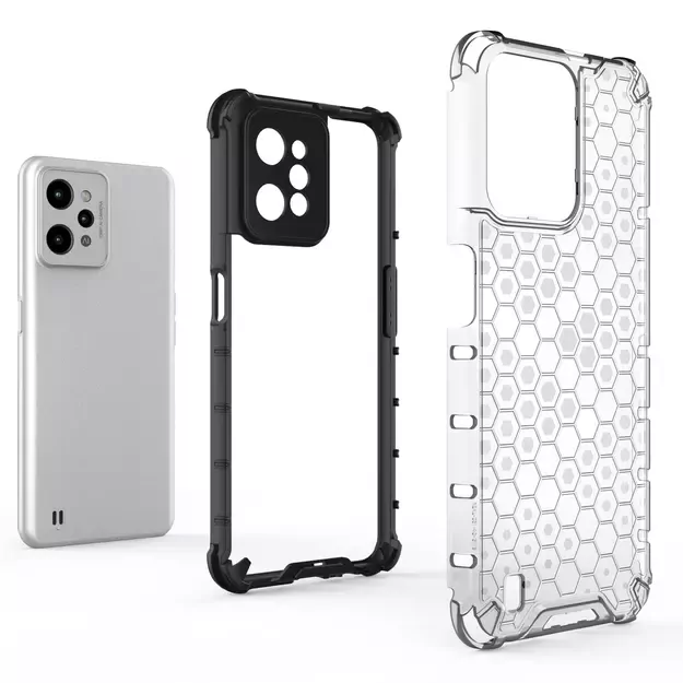 Honeycomb case armored cover with a gel frame Realme C31 transparent 6