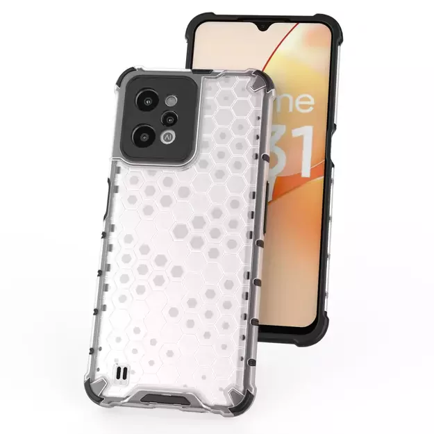 Honeycomb case armored cover with a gel frame Realme C31 transparent 10