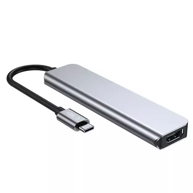 HUB Tech-Protect V4 6in1 USB-C - USB-A 3.0 / USB-A 2.0 / USB-C / HDMI / micro SD / TF / SD card reader - gray 9