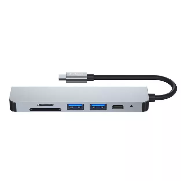 HUB Tech-Protect V4 6in1 USB-C - USB-A 3.0 / USB-A 2.0 / USB-C / HDMI / micro SD / TF / SD card reader - gray 12