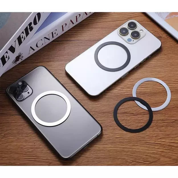 Tech-Protect MagMat MagSafe magnetic ring universal - black / silver (2 pcs.) 4