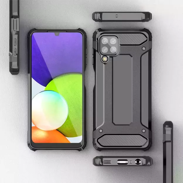 Hybrid Armor Case Tough Rugged Cover for Samsung Galaxy A22 4G silver 9