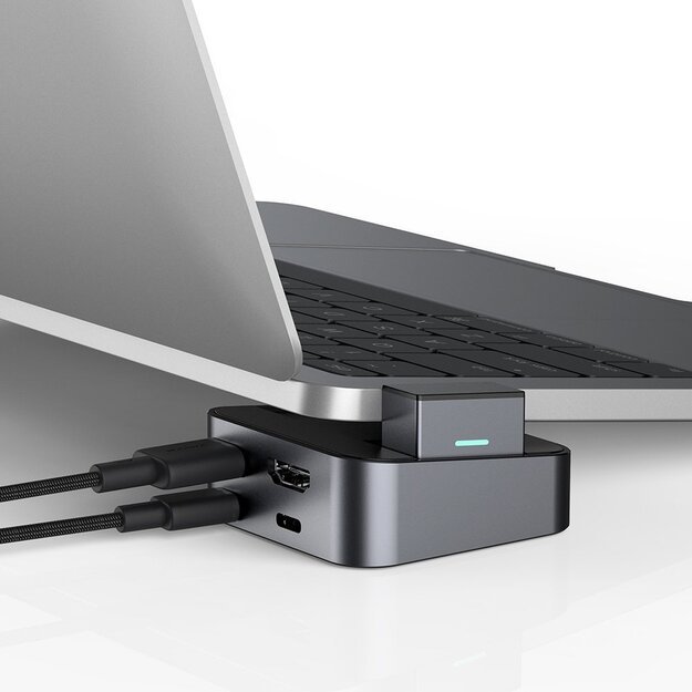 Hub Joyroom S-H121 USB-C stand - USB-A 3.0 / RJ45 / HDMI / USB-C / Thunderbolt for MacBook Pro - gray 26