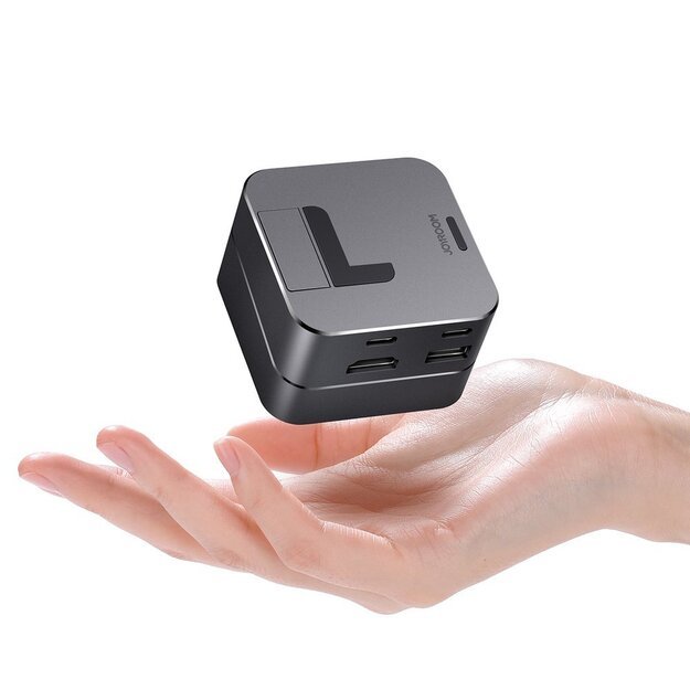 Hub Joyroom S-H121 USB-C stand - USB-A 3.0 / RJ45 / HDMI / USB-C / Thunderbolt for MacBook Pro - gray 16