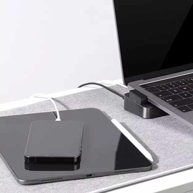 Hub Joyroom S-H121 USB-C stand - USB-A 3.0 / RJ45 / HDMI / USB-C / Thunderbolt for MacBook Pro - gray 11