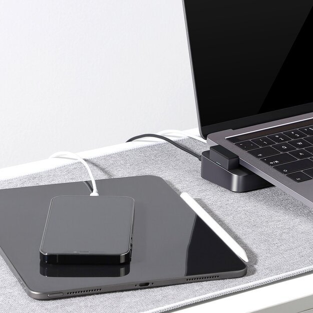 Hub Joyroom S-H121 USB-C stand - USB-A 3.0 / RJ45 / HDMI / USB-C / Thunderbolt for MacBook Pro - gray 25
