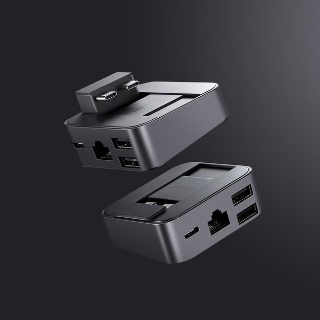 Hub Joyroom S-H121 USB-C stand - USB-A 3.0 / RJ45 / HDMI / USB-C / Thunderbolt for MacBook Pro - gray 24
