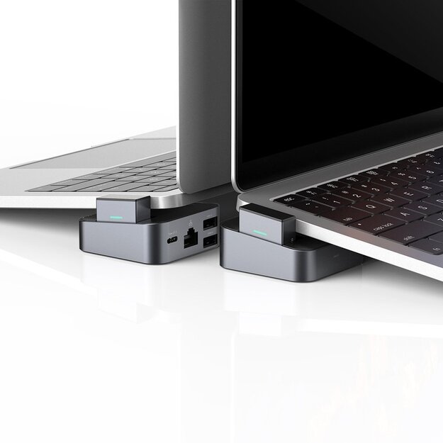 Hub Joyroom S-H121 USB-C stand - USB-A 3.0 / RJ45 / HDMI / USB-C / Thunderbolt for MacBook Pro - gray 19