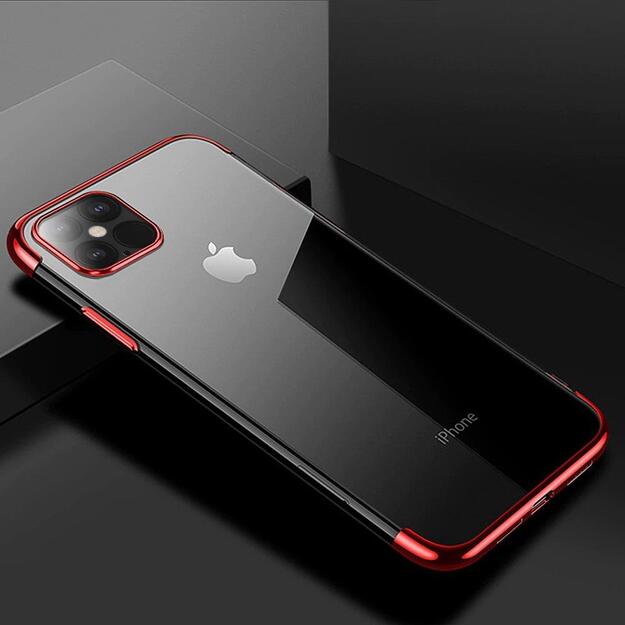 Clear Color Case Gel TPU Electroplating frame Cover for Samsung Galaxy A22 4G red 11
