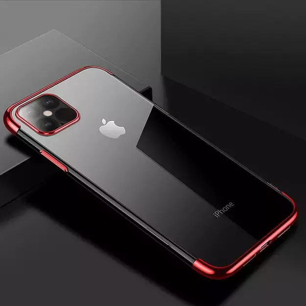Clear Color Case Gel TPU Electroplating frame Cover for Samsung Galaxy A22 4G red 2