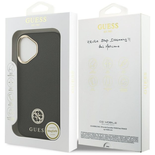 Guess Grained Strass Logo MagSafe case for iPhone 17 - black 7