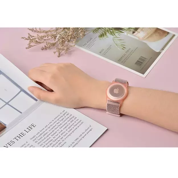 Tech-Protect Nylon Strap for Kids for Apple AirTag - Pink 12