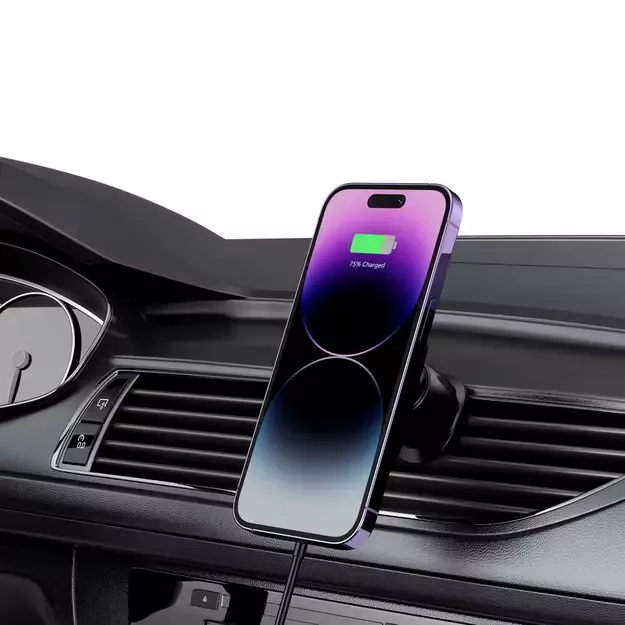 Tech-Protect MM15W-V1 Car Phone Holder with MagSafe 15W Inductive Charger for Air Vent - Black 8