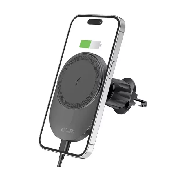 Tech-Protect MM15W-V1 Car Phone Holder with MagSafe 15W Inductive Charger for Air Vent - Black 12
