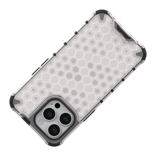 Honeycomb Case armor cover with TPU Bumper for iPhone 13 Pro blue 19