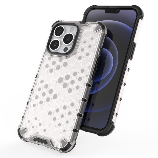 Honeycomb Case armor cover with TPU Bumper for iPhone 13 Pro blue 20