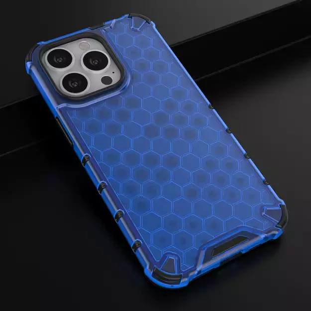 Honeycomb Case armor cover with TPU Bumper for iPhone 13 Pro blue 13
