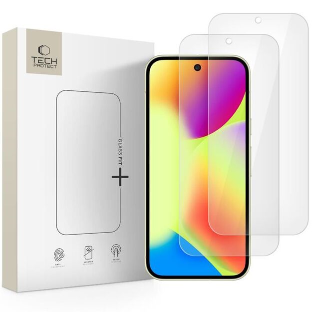Tech-Protect Glass Fit+ 2-pack tempered glass for Google Pixel 9 / 9 Pro / 10 / 10 Pro - transparent