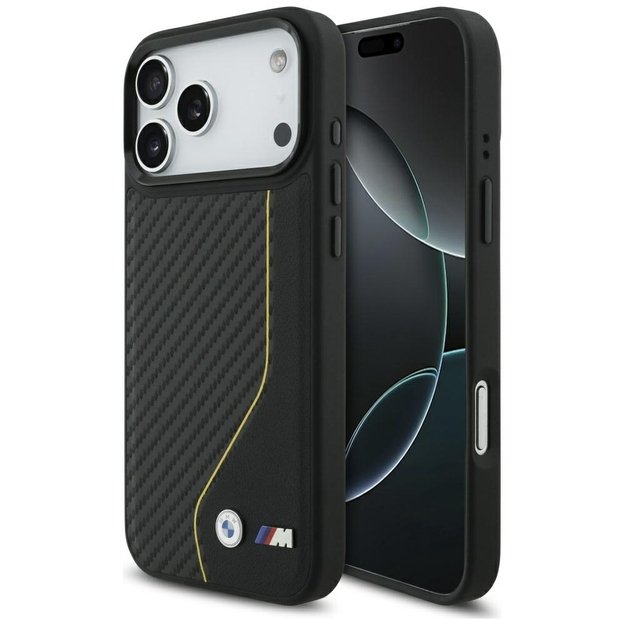 BMW M Carbon Line &amp  Logo MagSafe Case for iPhone 17 Pro Max - Yellow