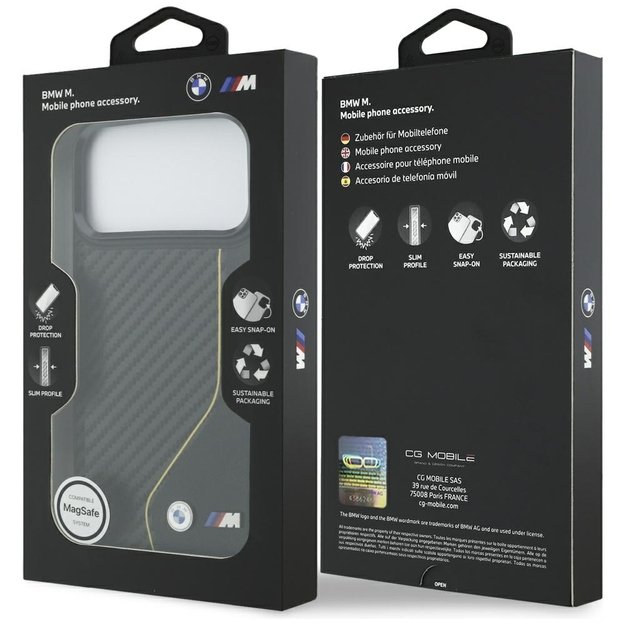 BMW M Carbon Line &amp  Logo MagSafe Case for iPhone 17 Pro Max - Yellow 7