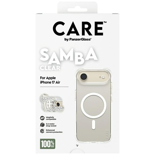 CARE by PanzerGlass Fashionable Samba Case w. White MagSafe for iPhone Air - Transparent 4