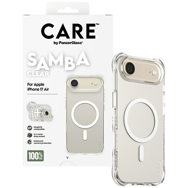 CARE by PanzerGlass Fashionable Samba Case w. White MagSafe for iPhone Air - Transparent 3