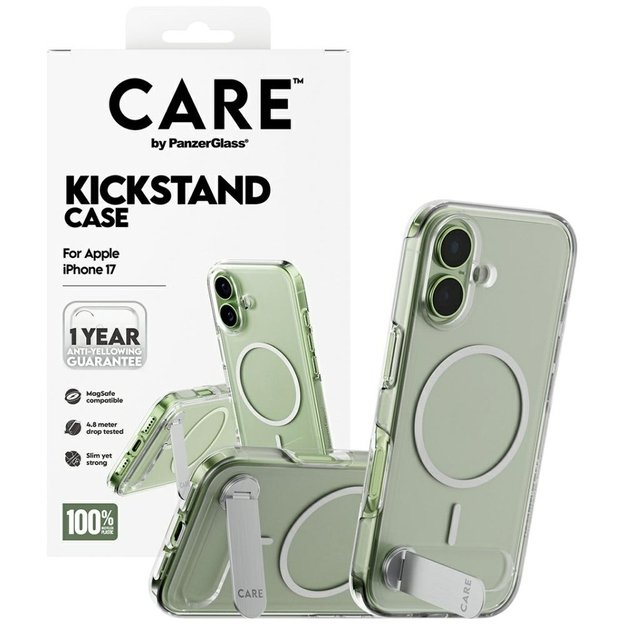 CARE by PanzerGlass Feature Case w. Kickstand MagSafe for iPhone 17 - Transparent 3