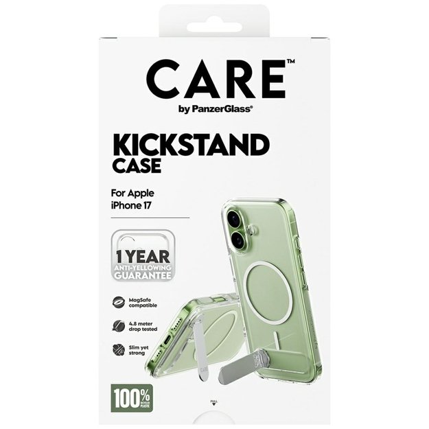 CARE by PanzerGlass Feature Case w. Kickstand MagSafe for iPhone 17 - Transparent 4