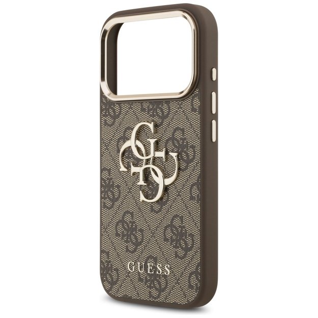 Guess 4G Big 4G Classic Logo Case for iPhone 17 Pro Max - Brown and Gold 5