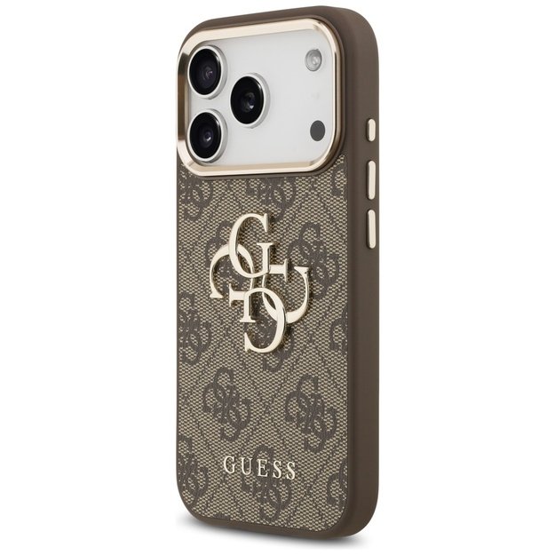 Guess 4G Big 4G Classic Logo Case for iPhone 17 Pro Max - Brown and Gold 1