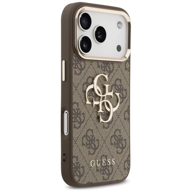 Guess 4G Big 4G Classic Logo Case for iPhone 17 Pro Max - Brown and Gold 3