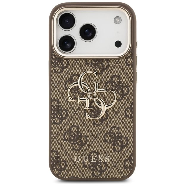 Guess 4G Big 4G Classic Logo Case for iPhone 17 Pro Max - Brown and Gold 2