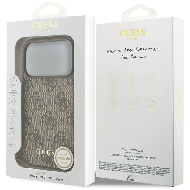 Guess 4G Charms Collection MagSafe case for iPhone 17 Pro - brown 6
