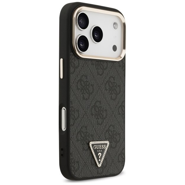 Guess 4G Triangle Logo MagSafe Case for iPhone 17 Pro - Black and Gold 3