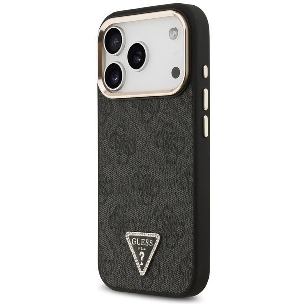 Guess 4G Triangle Logo MagSafe Case for iPhone 17 Pro - Black and Gold 1