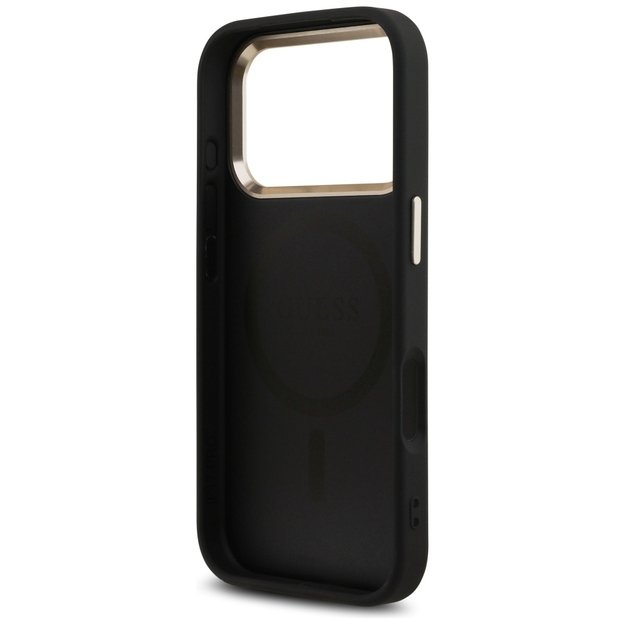Guess 4G Triangle Logo MagSafe Case for iPhone 17 Pro - Black and Gold 6