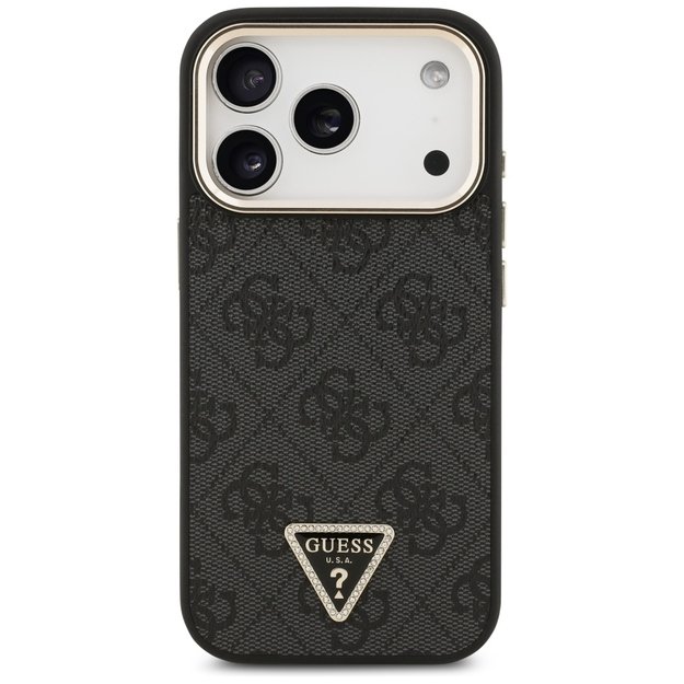 Guess 4G Triangle Logo MagSafe Case for iPhone 17 Pro - Black and Gold 2