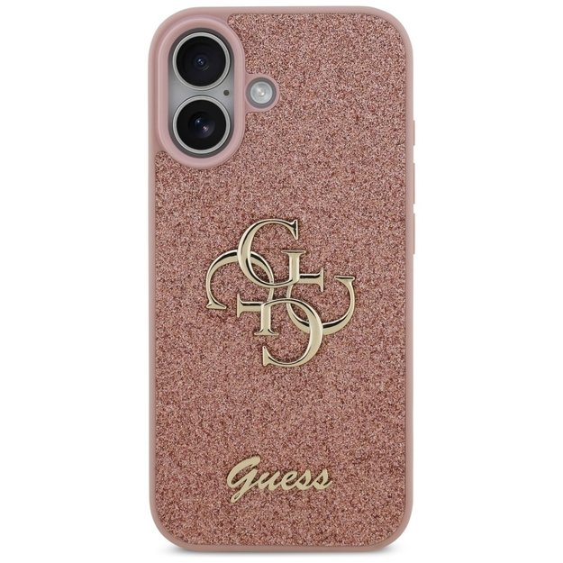 Guess Fixed Glitter Big 4G Case for iPhone 17 - Pink 2
