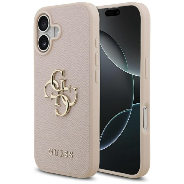 Guess Grained Big 4G &amp  Classic Logo iPhone 17 Case - Pink