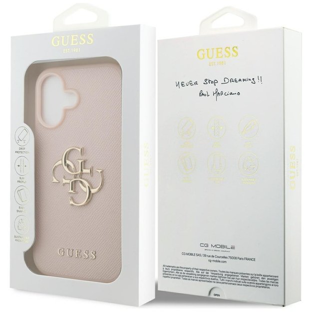 Guess Grained Big 4G &amp  Classic Logo iPhone 17 Case - Pink 7