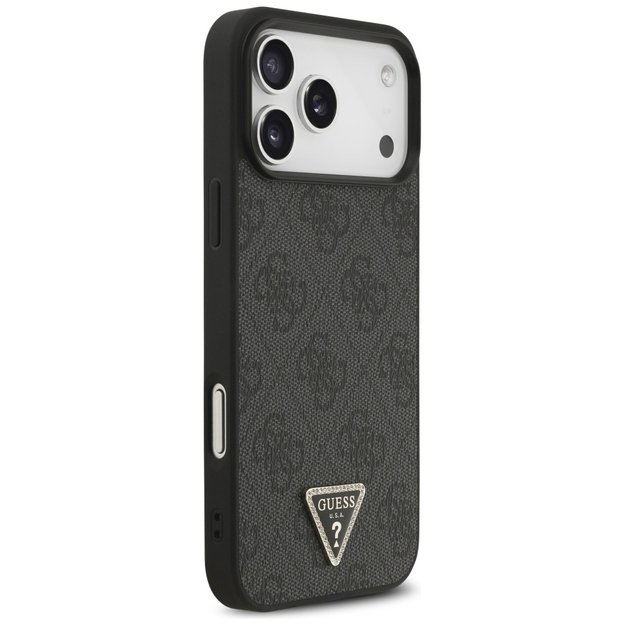 Guess Leather 4G Triangle Strass MagSafe Case for iPhone 17 Pro Max - Black 3