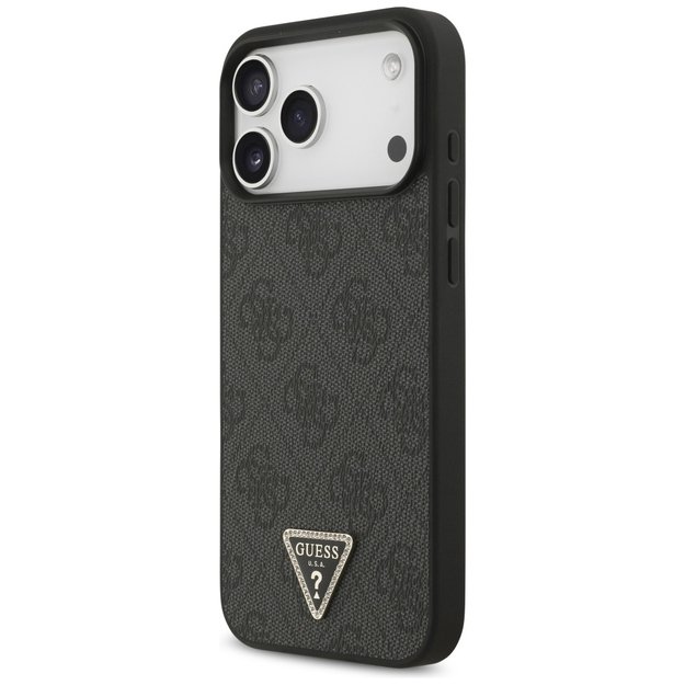 Guess Leather 4G Triangle Strass MagSafe Case for iPhone 17 Pro Max - Black 1