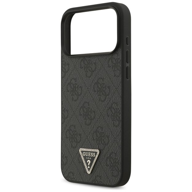 Guess Leather 4G Triangle Strass MagSafe Case for iPhone 17 Pro Max - Black 5