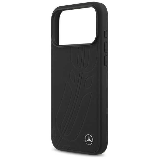 Mercedes Leather Large Laurel Leave MagSafe Case for iPhone 17 Pro Max - Black 5