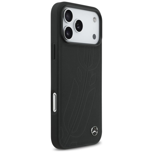 Mercedes Leather Large Laurel Leave MagSafe Case for iPhone 17 Pro Max - Black 3