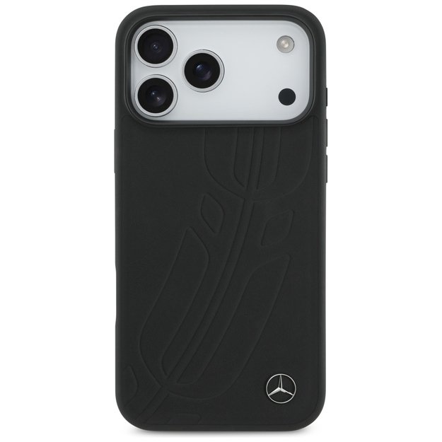 Mercedes Leather Large Laurel Leave MagSafe Case for iPhone 17 Pro Max - Black 2
